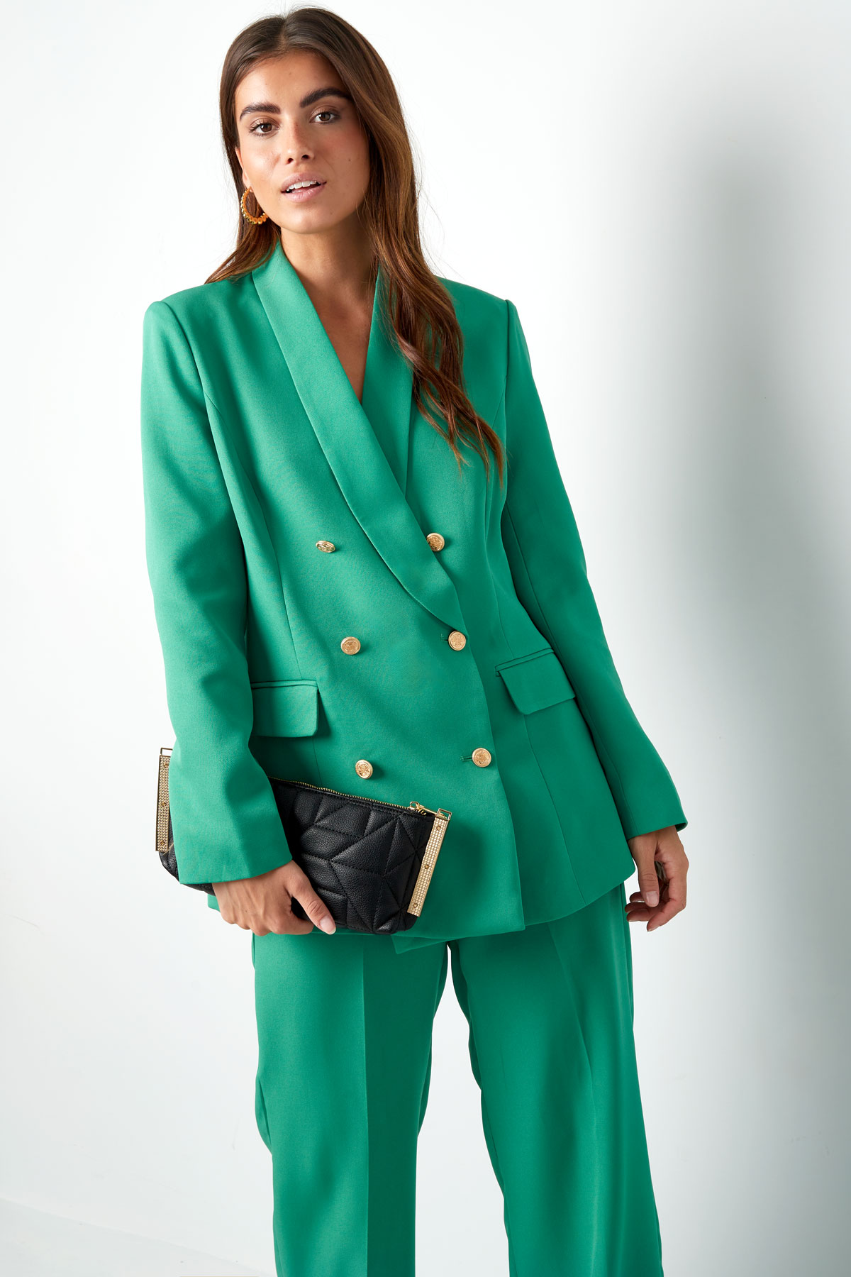 Oversized blazer gold buttons - green h5 Picture2